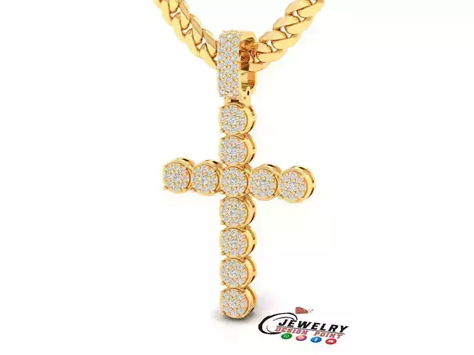 Custom Memory Photo w Cross Diamond Pendant - Cross Necklace 