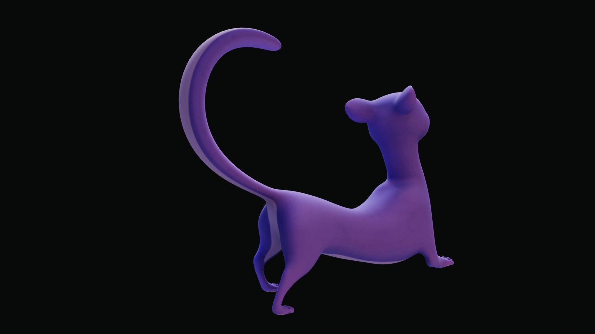 Cartoon Ferret Quadruped Rigged Low-poly 3D model_27