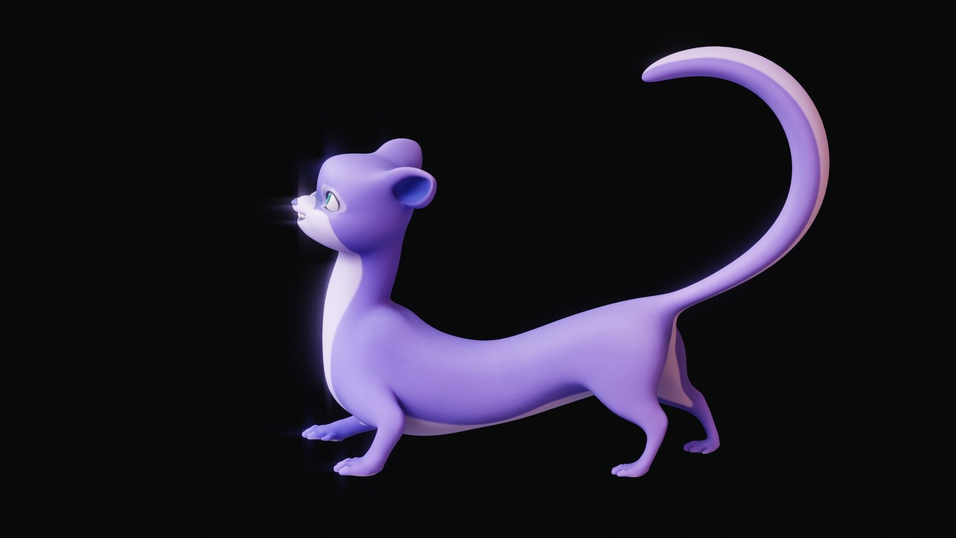 Cartoon Ferret Quadruped Rigged Low-poly 3D model_34