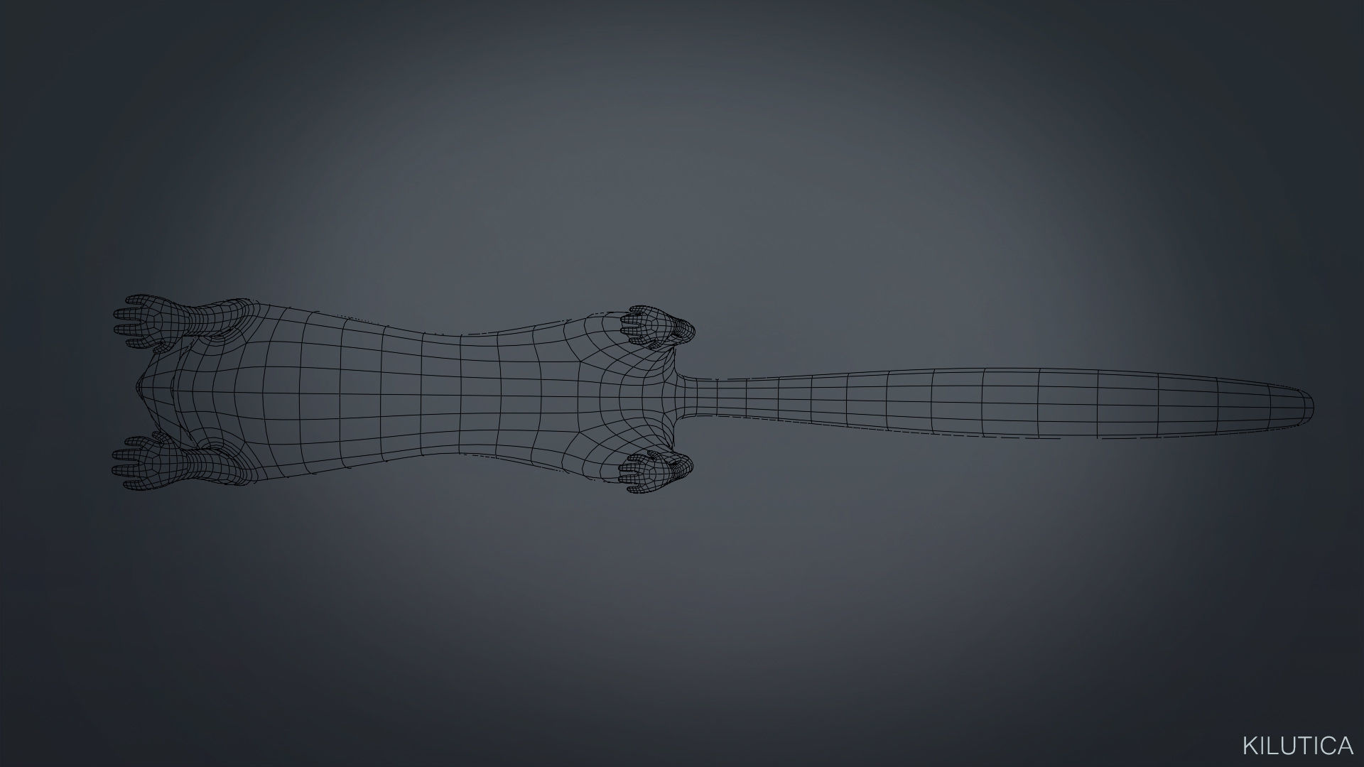 Cartoon Ferret Quadruped Rigged Low-poly 3D model_13