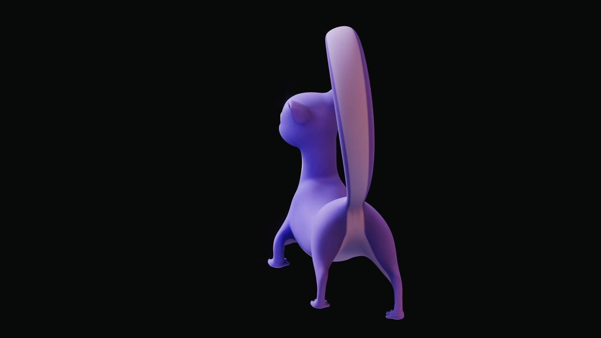 Cartoon Ferret Quadruped Rigged Low-poly 3D model_30