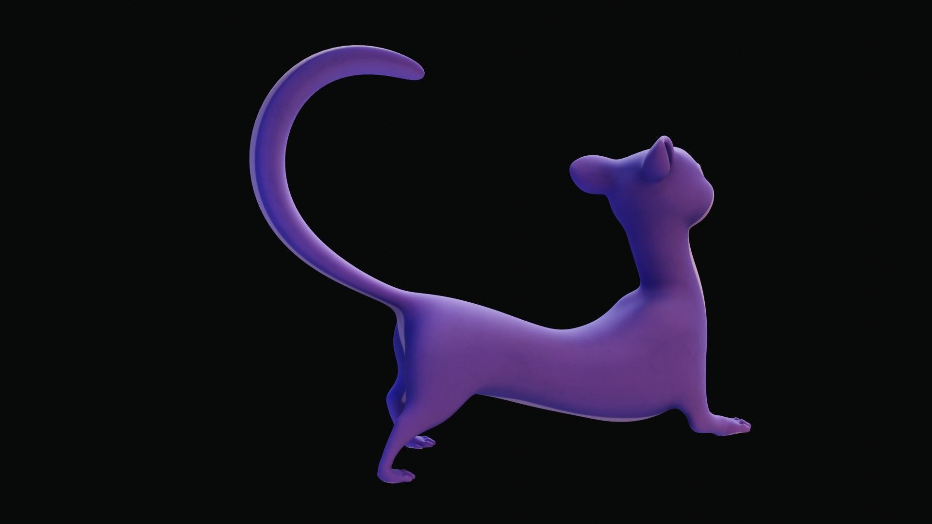 Cartoon Ferret Quadruped Rigged Low-poly 3D model_26