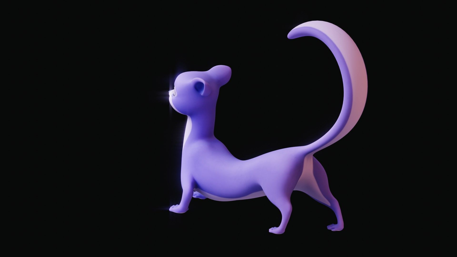 Cartoon Ferret Quadruped Rigged Low-poly 3D model_32