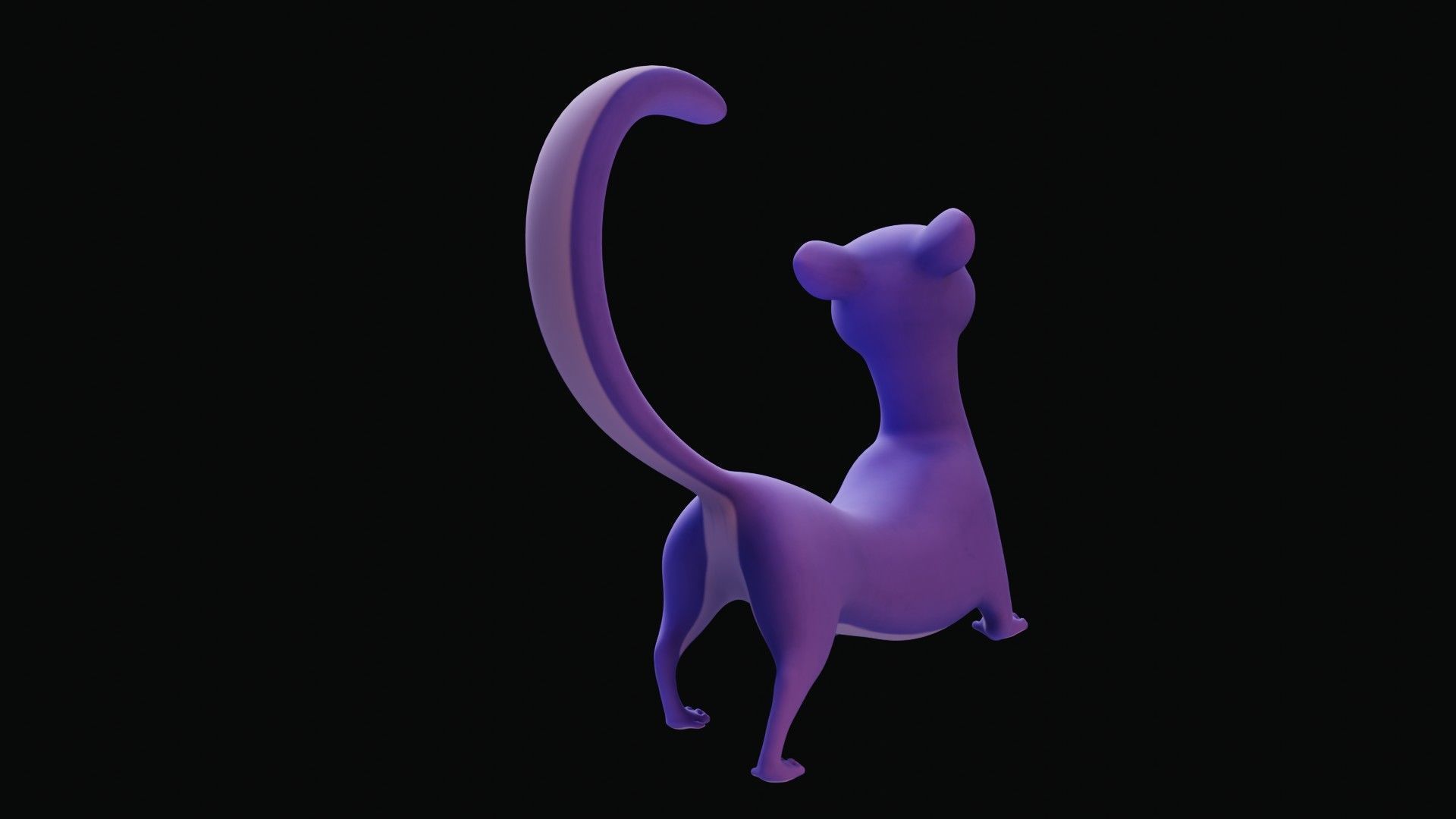 Cartoon Ferret Quadruped Rigged Low-poly 3D model_28