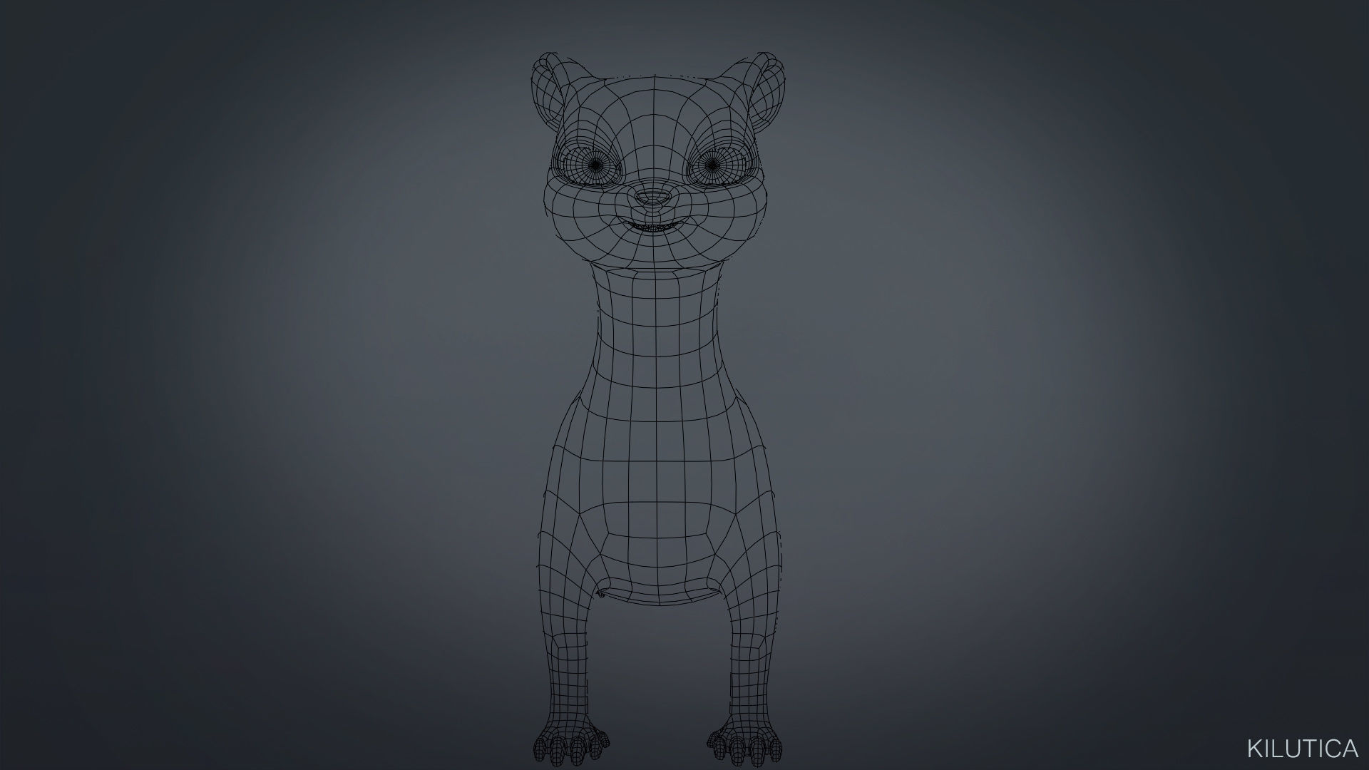 Cartoon Ferret Quadruped Rigged Low-poly 3D model_12