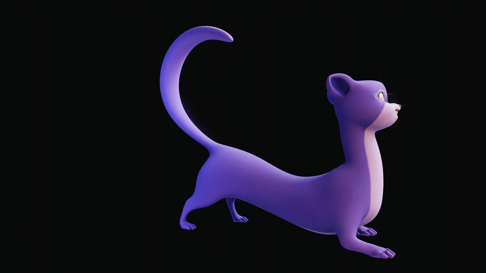 Cartoon Ferret Quadruped Rigged Low-poly 3D model_23