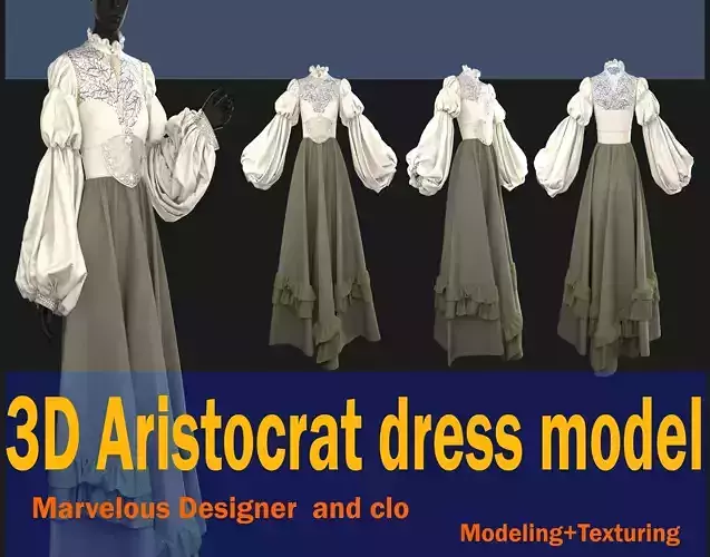 Aristocrat dress model 3D model