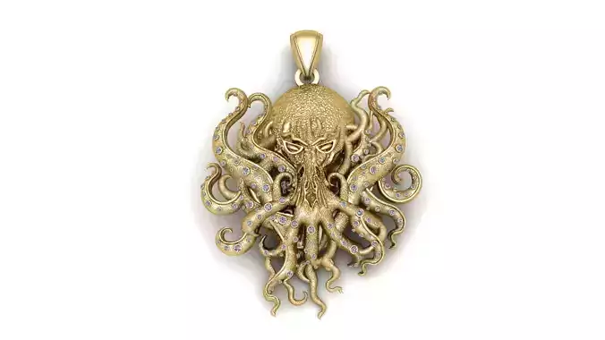 Octopus Diamond Pendant 3d printable Model