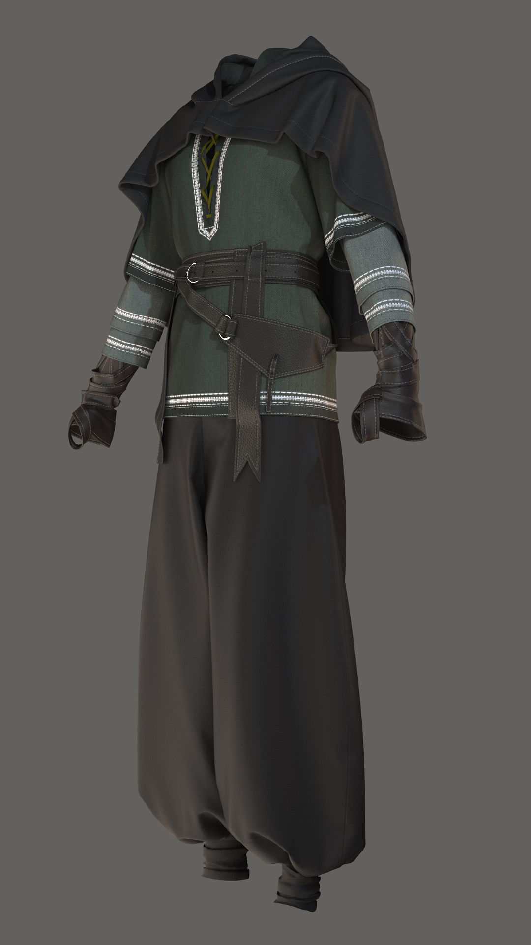 Men s historical dress model 3D model_8