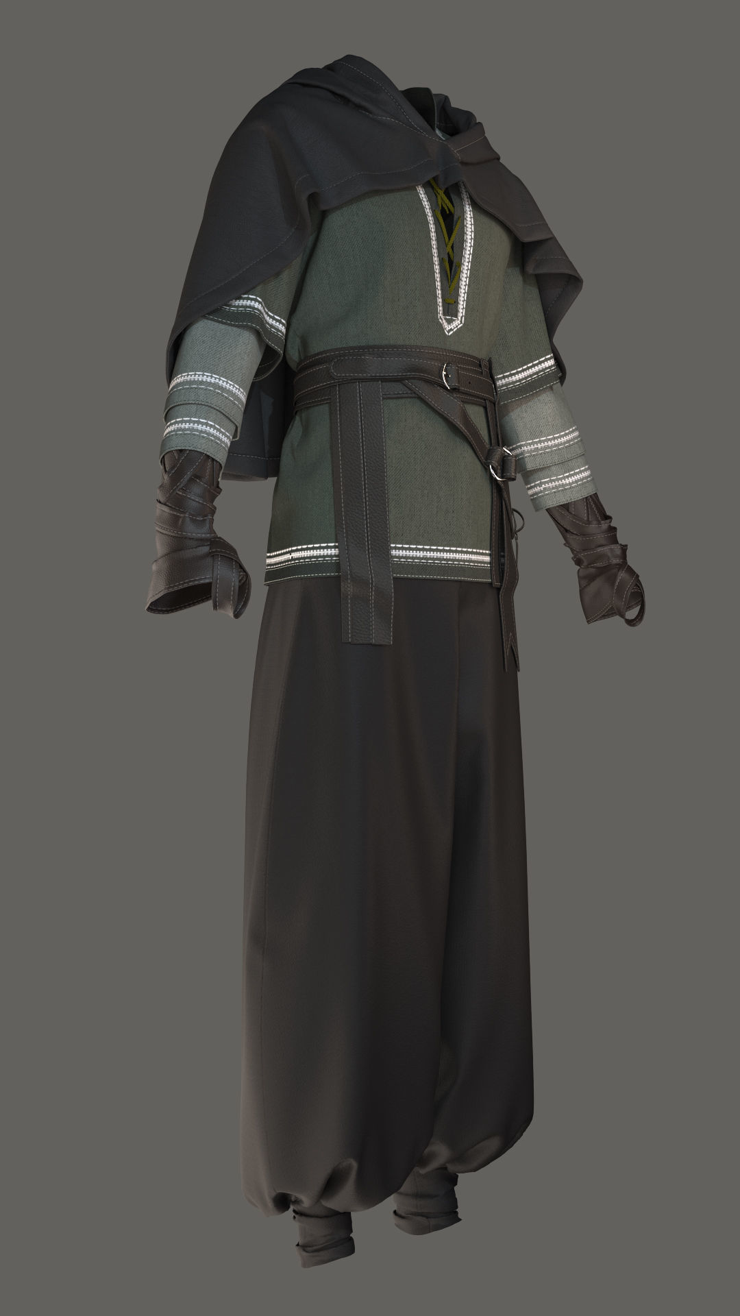 Men s historical dress model 3D model_2