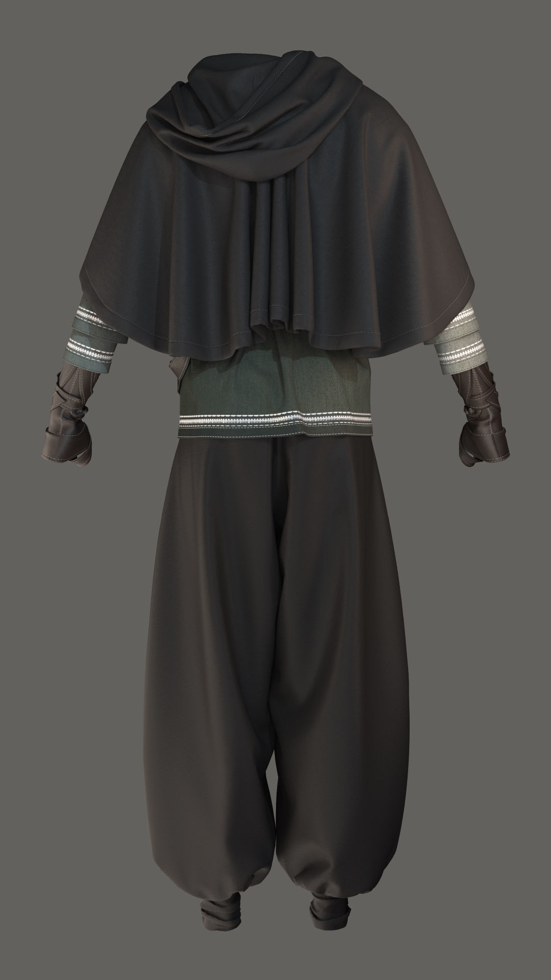 Men s historical dress model 3D model_5