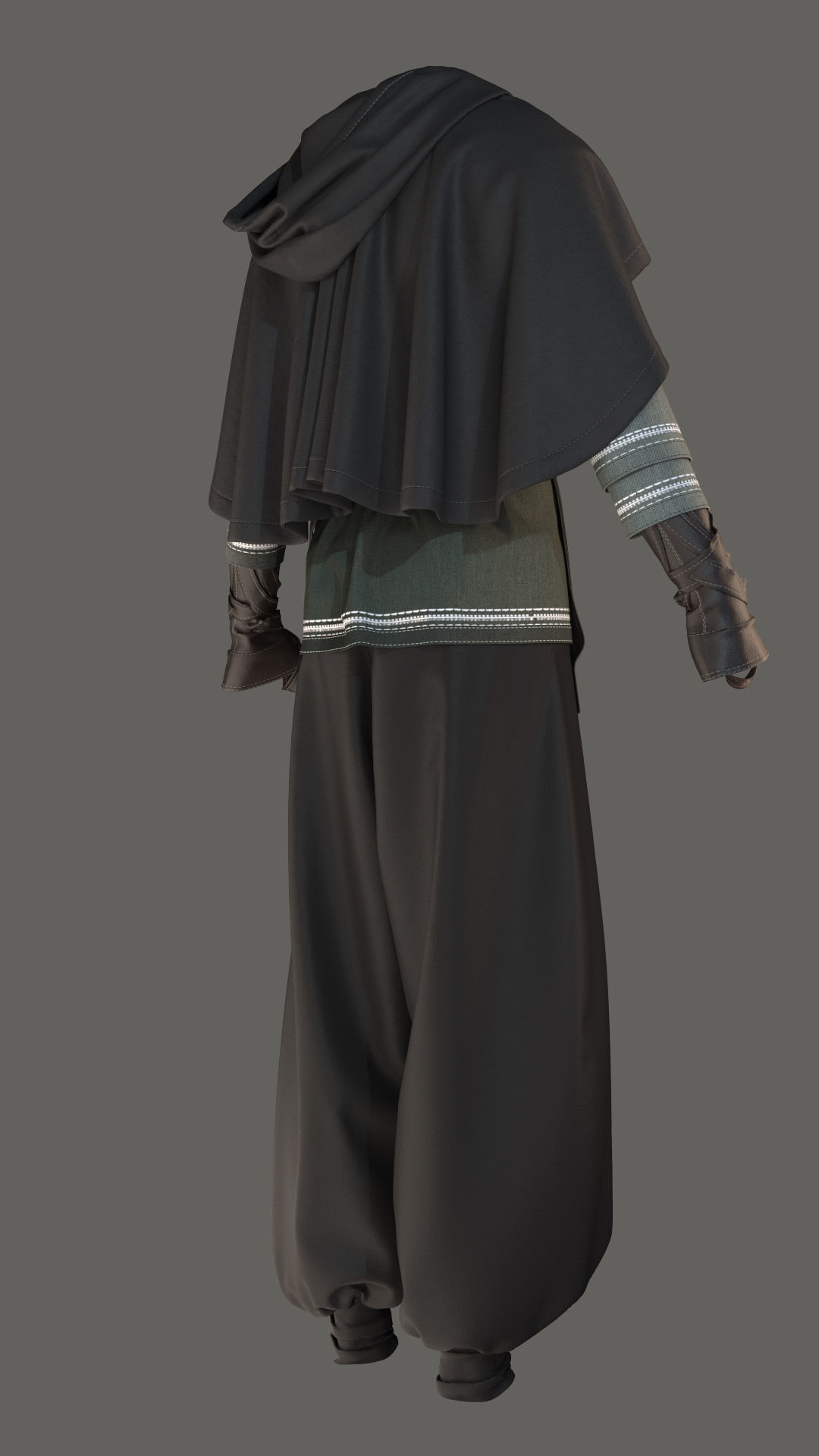 Men s historical dress model 3D model_4