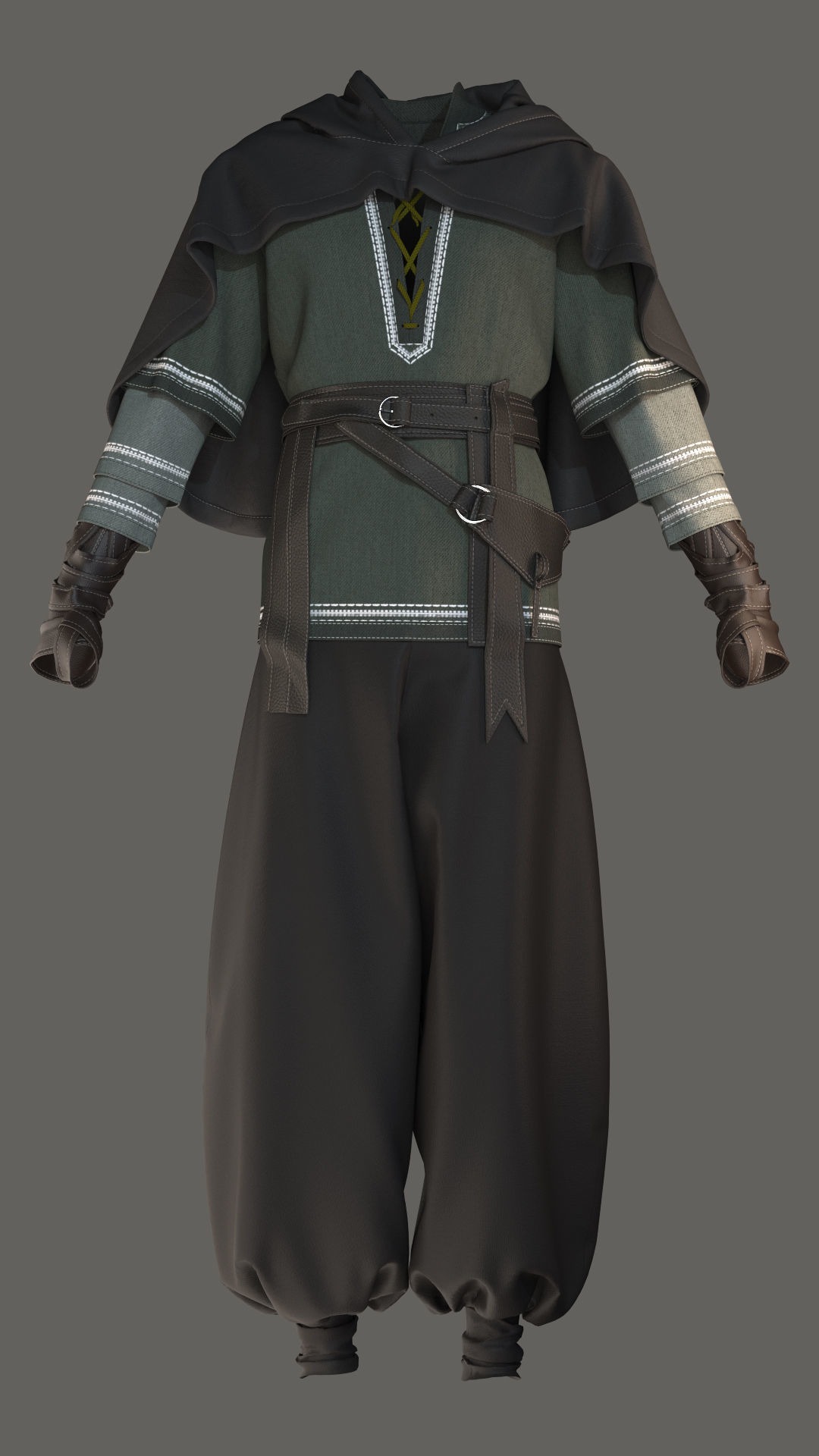 Men s historical dress model 3D model_1