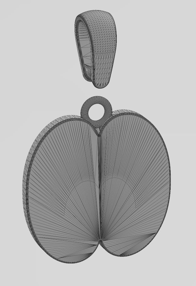 Forged scrolls bead crowns pendant charm with bail 3D print model_15