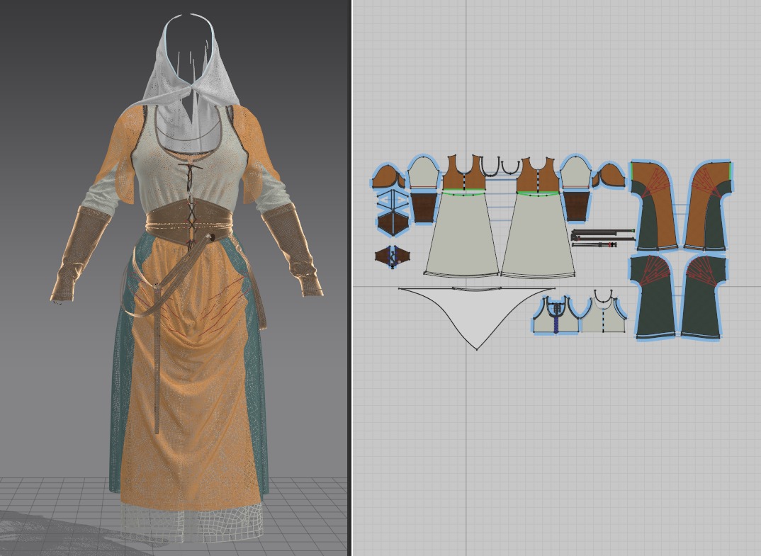 Medieval model of man and woman 3D Model Collection_7