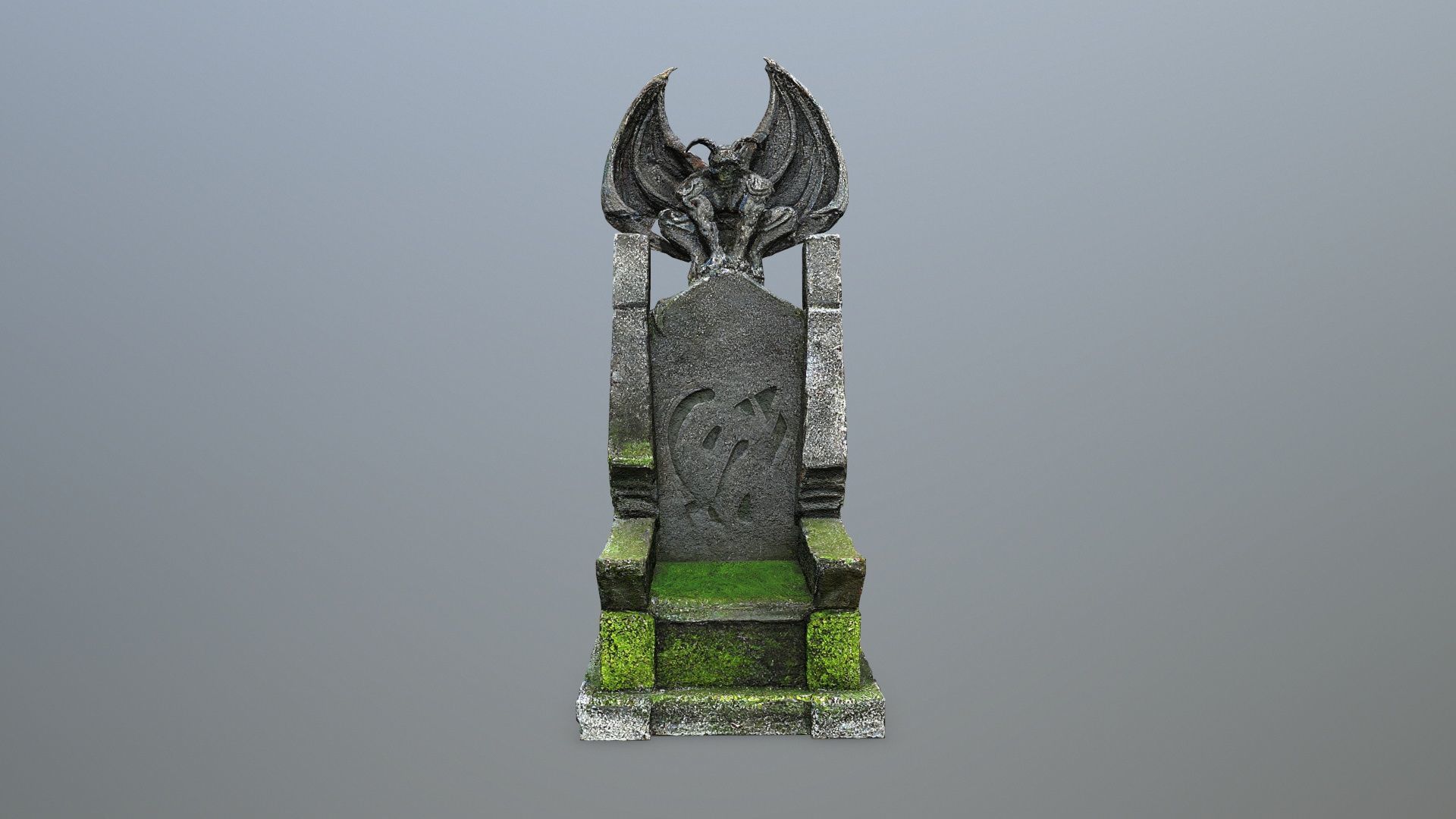 Devil Stone Throne Low-poly 3D model_11