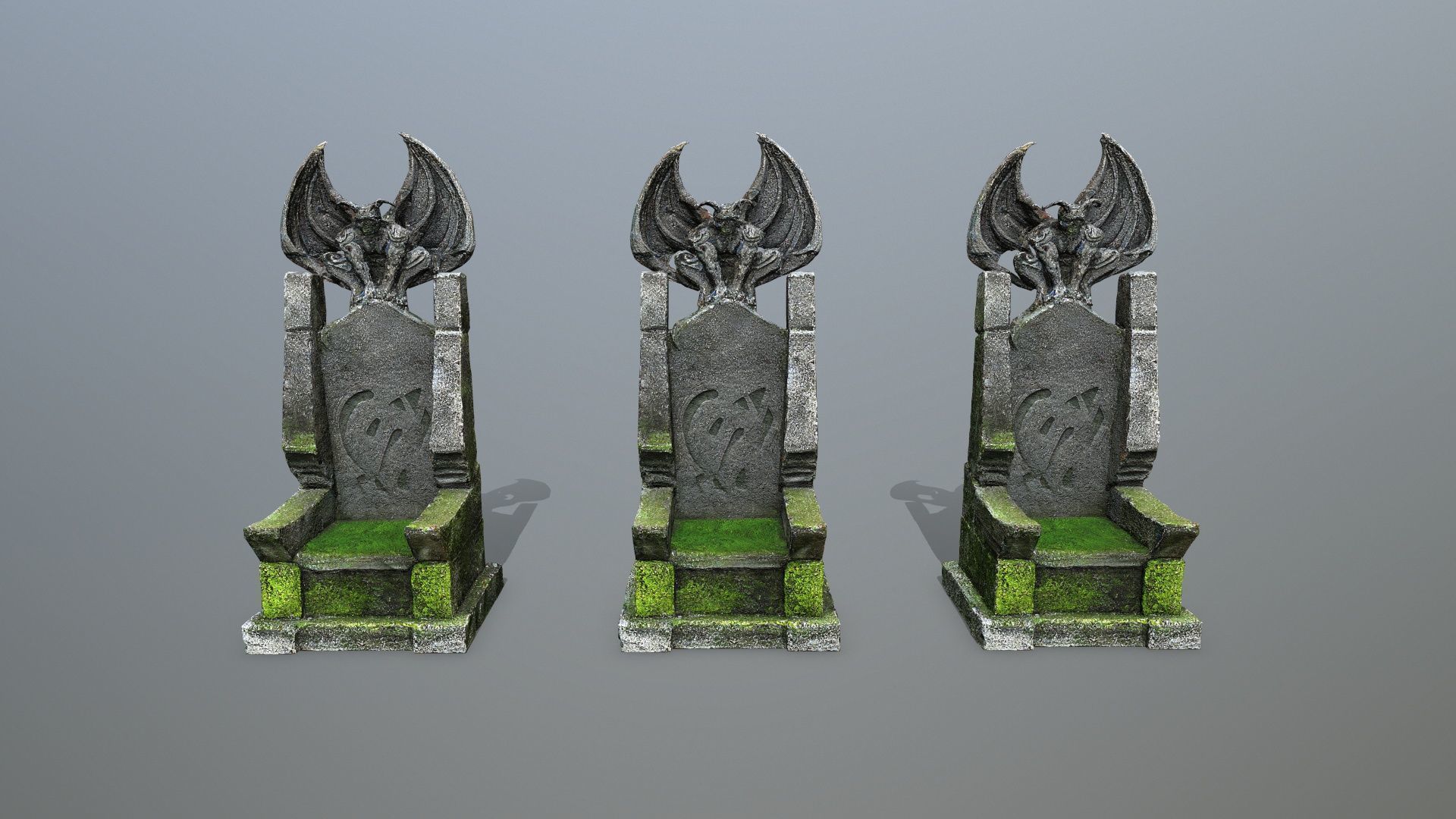 Devil Stone Throne Low-poly 3D model_12