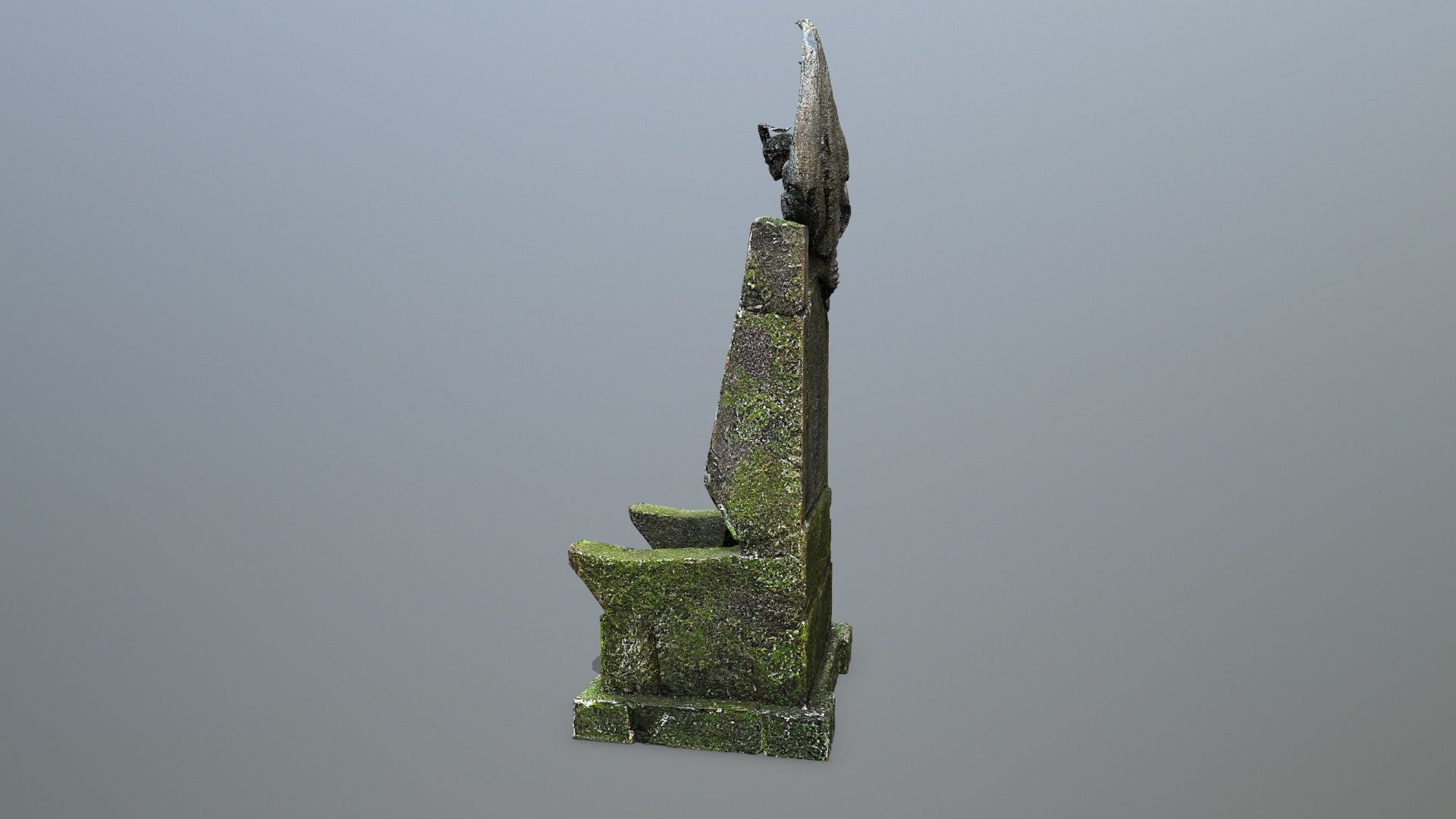 Devil Stone Throne Low-poly 3D model_5