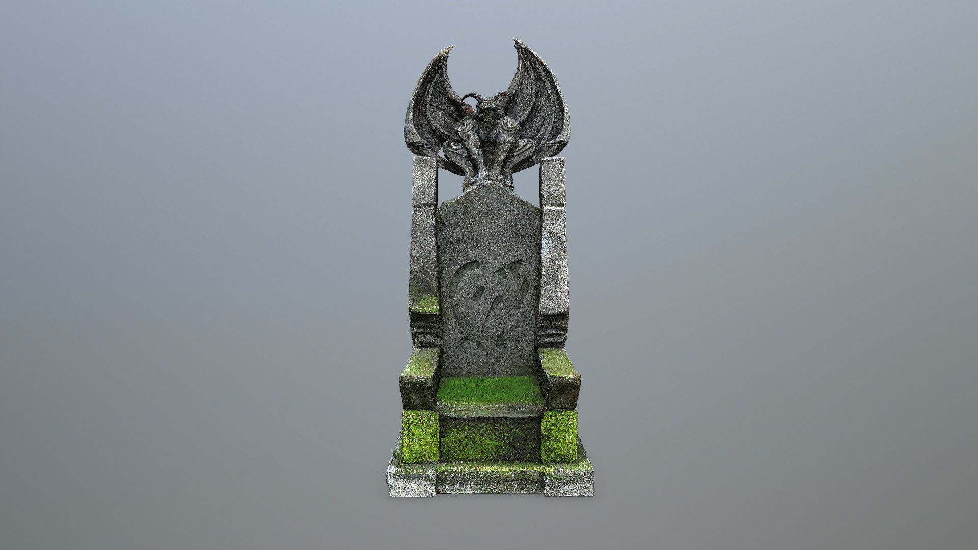 Devil Stone Throne Low-poly 3D model_3
