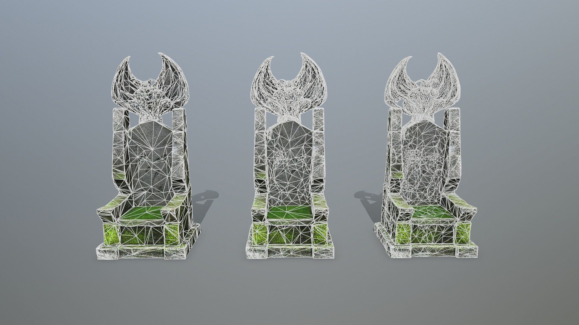 Devil Stone Throne Low-poly 3D model_13