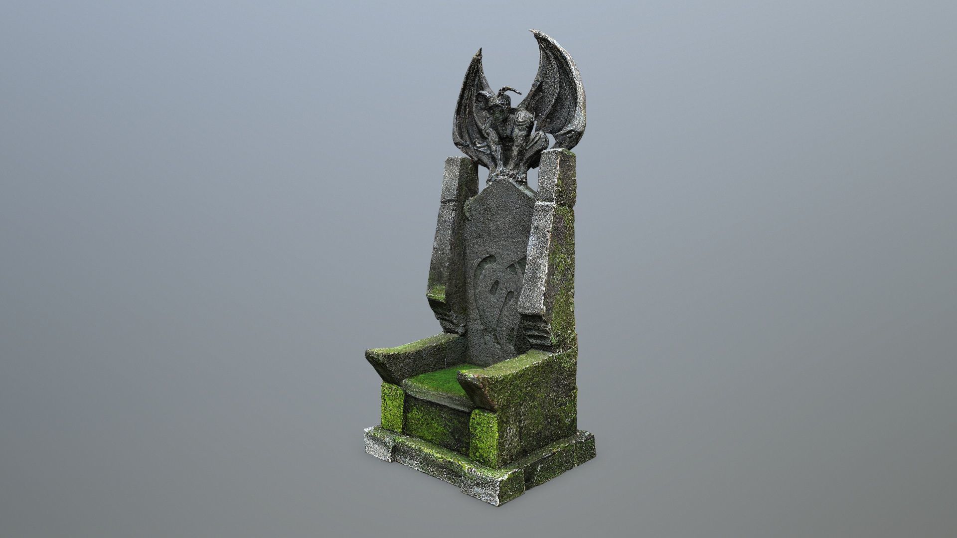 Devil Stone Throne Low-poly 3D model_4