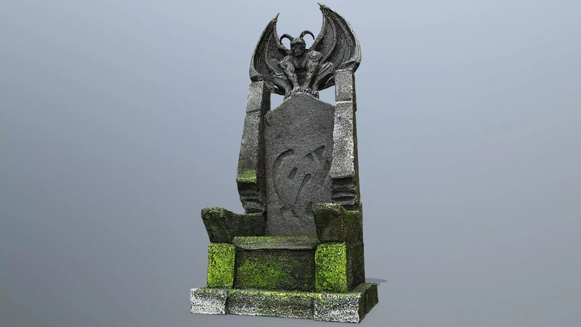 Devil Stone Throne Low-poly 3D model_0