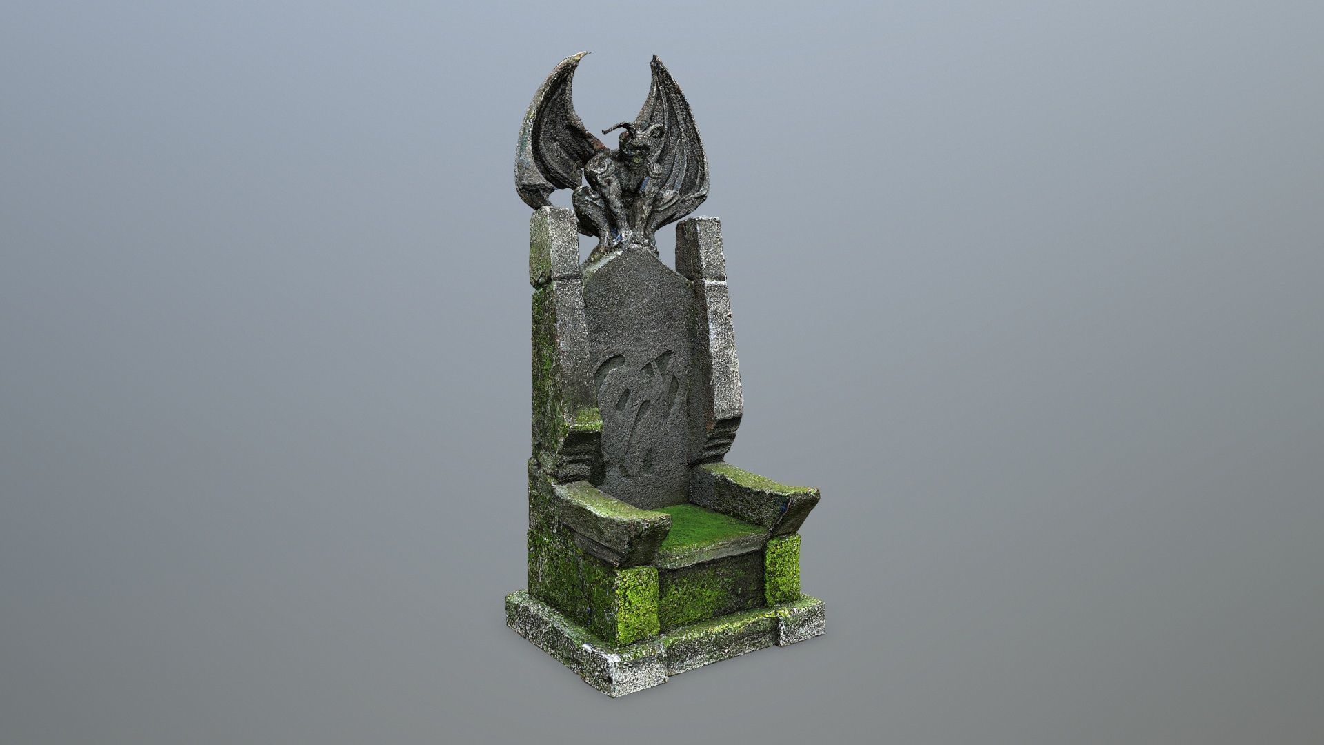 Devil Stone Throne Low-poly 3D model_10