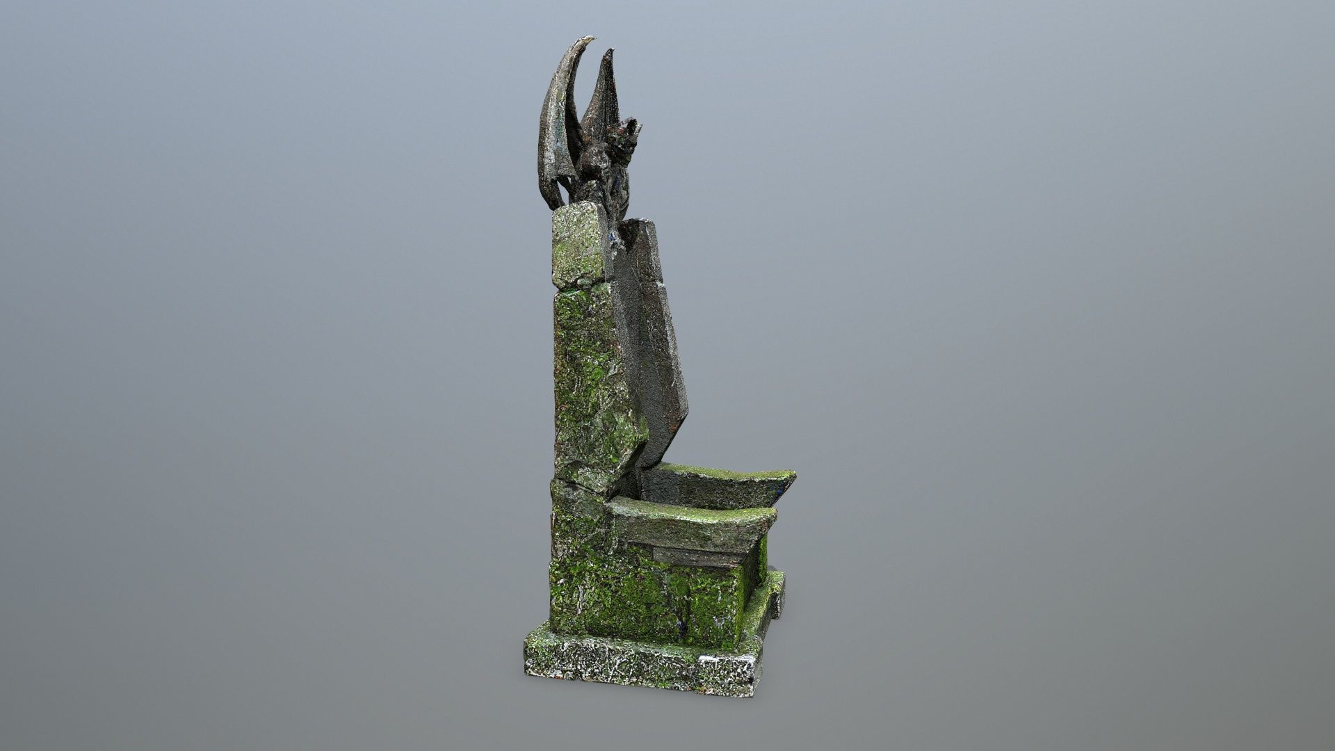 Devil Stone Throne Low-poly 3D model_9