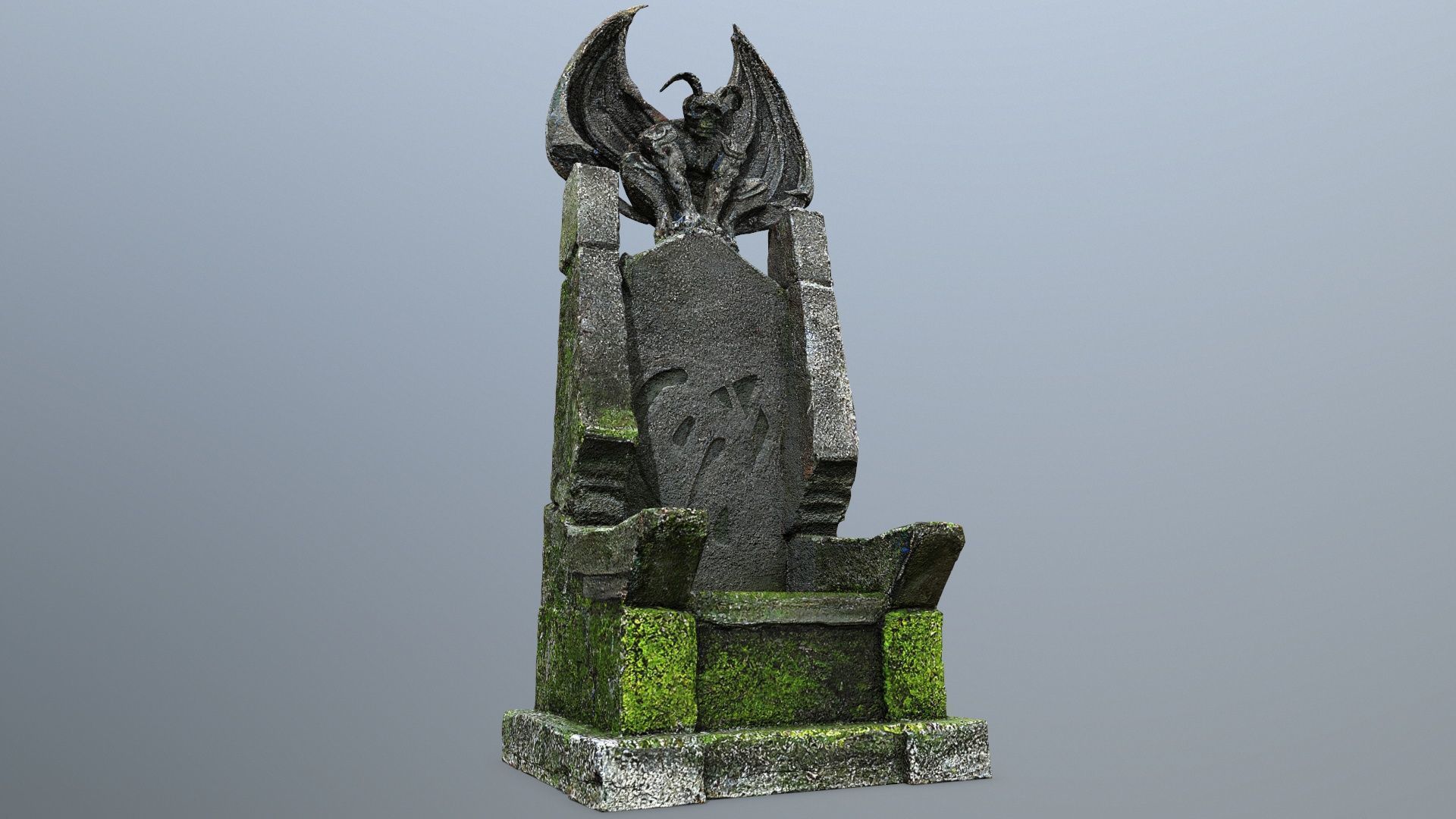 Devil Stone Throne Low-poly 3D model_1
