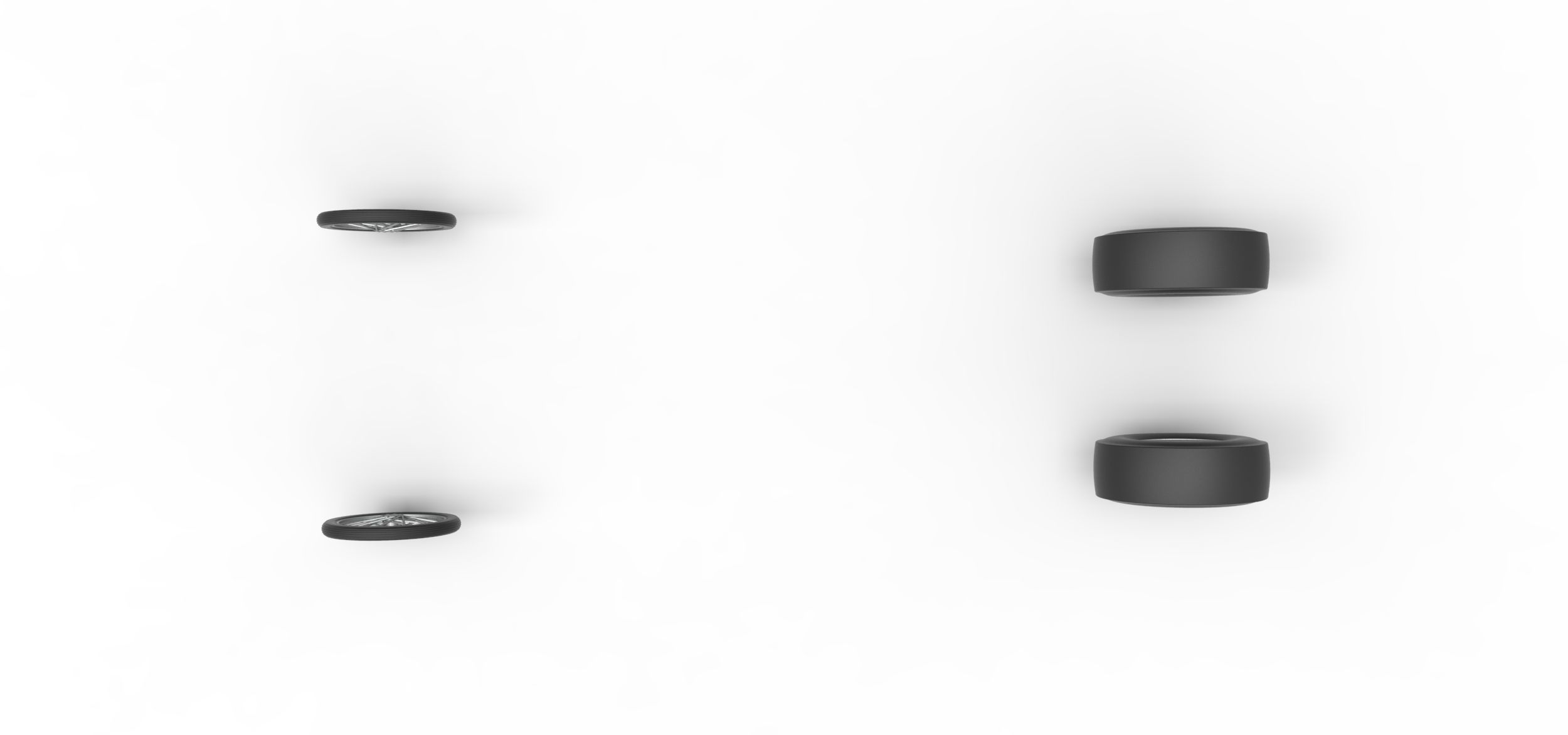 Wheel set of Vintage Front engine dragster Scale 1 to 25 3D print model_5