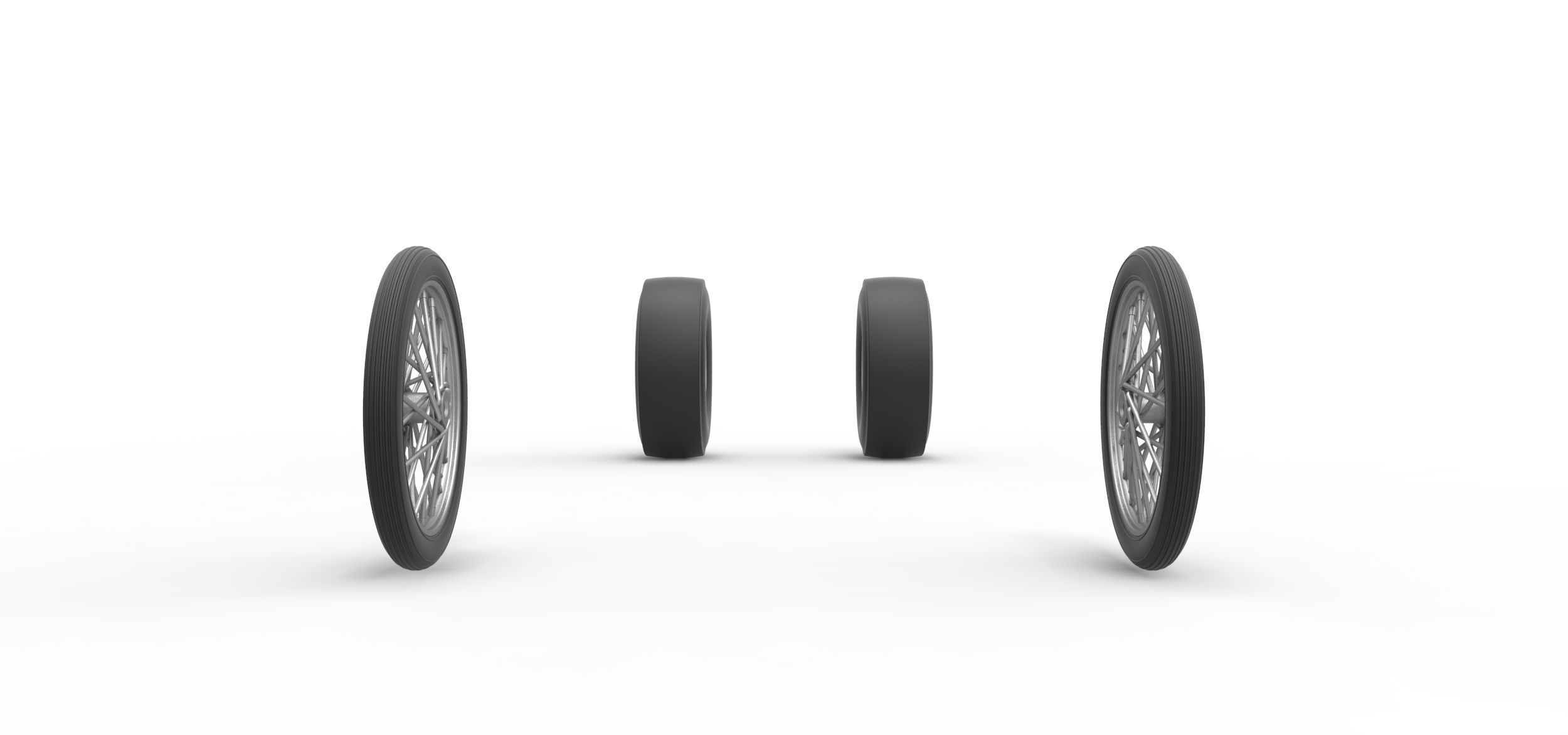 Wheel set of Vintage Front engine dragster Scale 1 to 25 3D print model_2