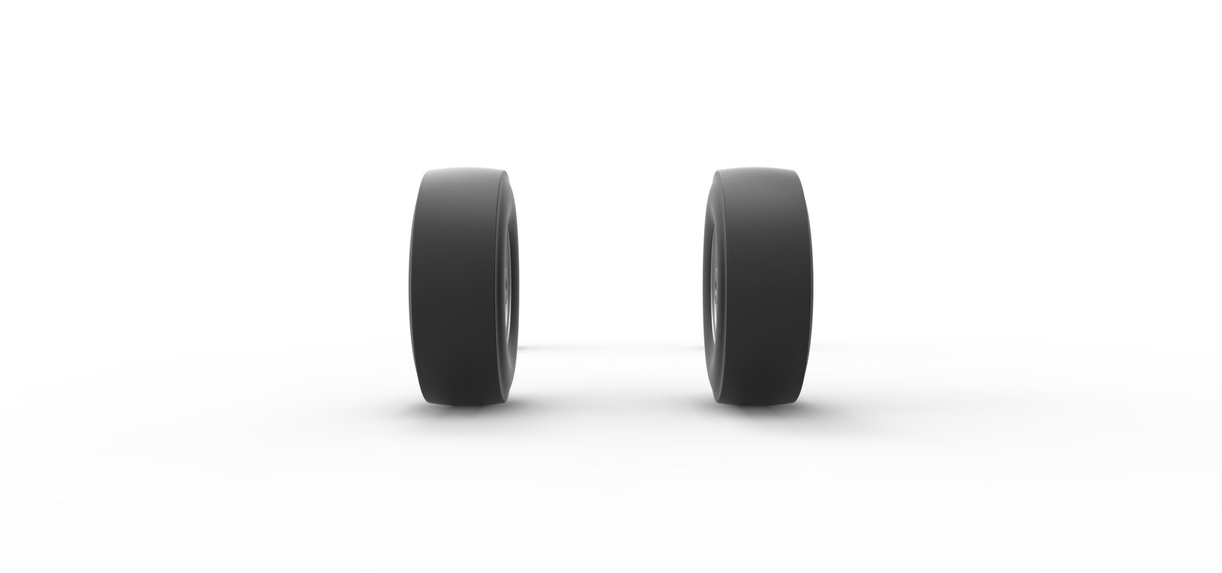 Wheel set of Vintage Front engine dragster Scale 1 to 25 3D print model_8