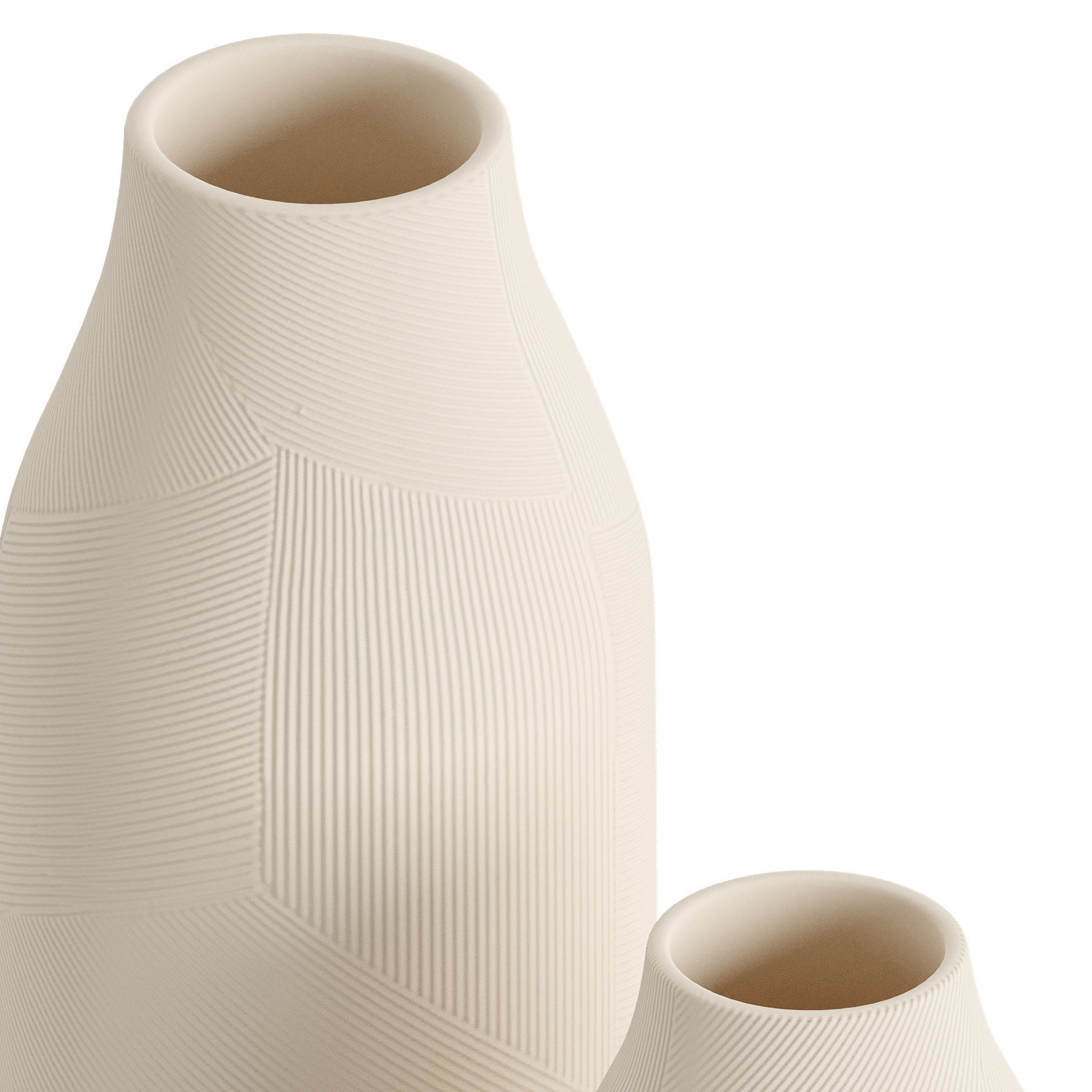 Textured Ceramic Vase 2 3D model_2