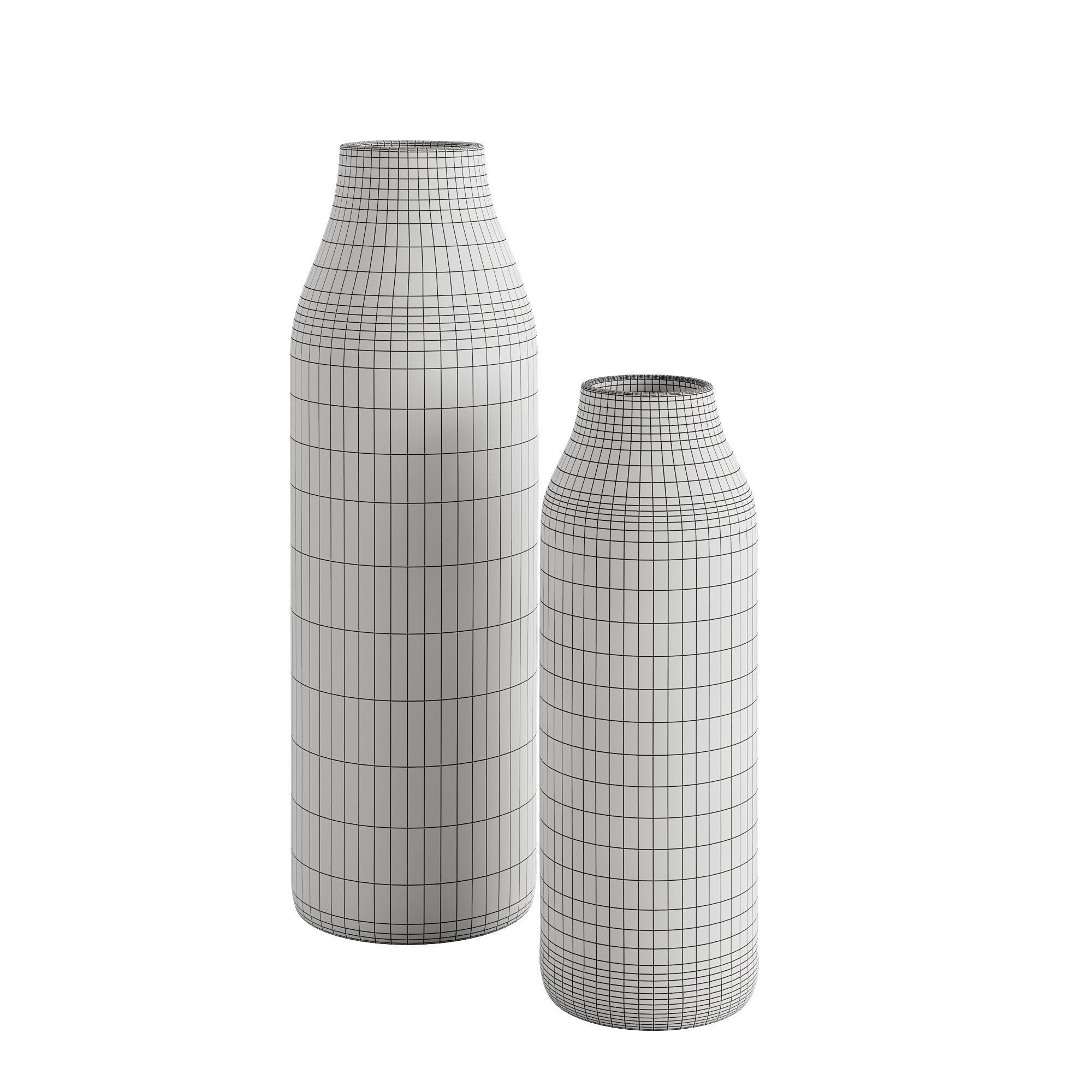 Textured Ceramic Vase 2 3D model_3