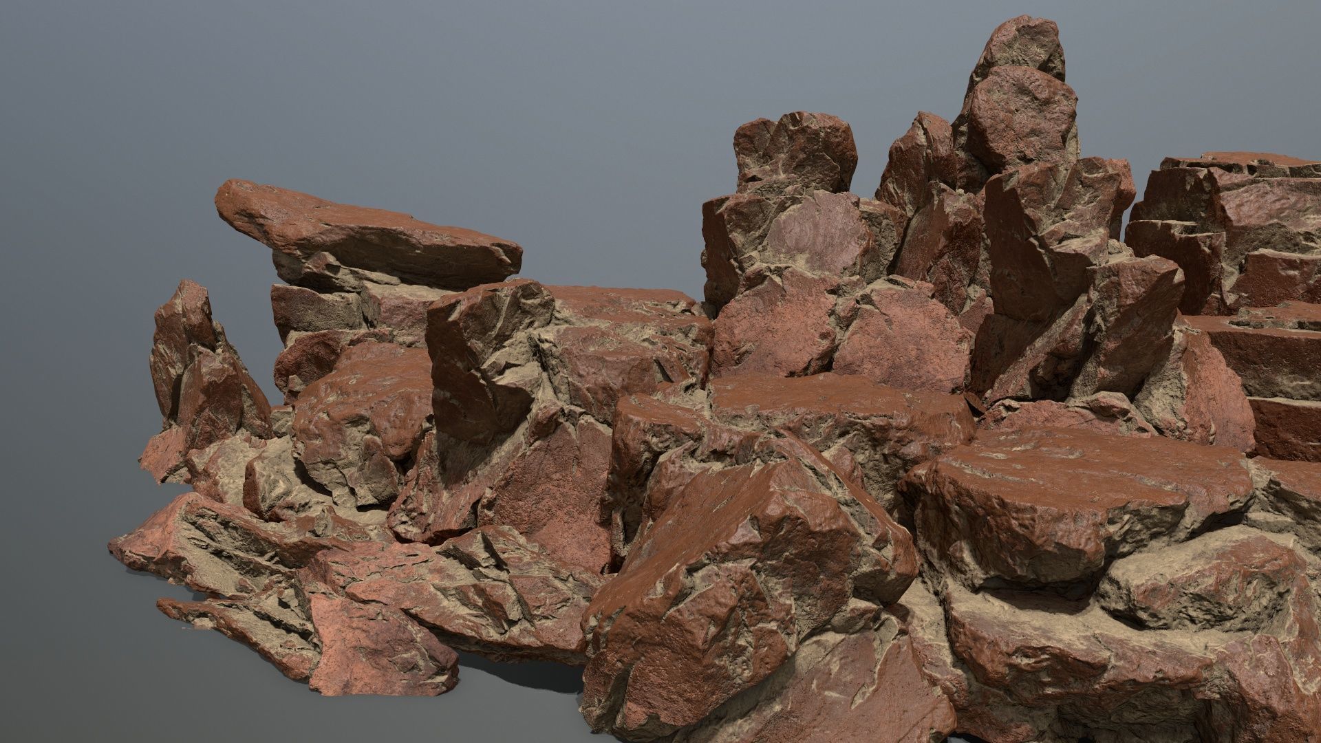 desert rocks Low-poly 3D model_1