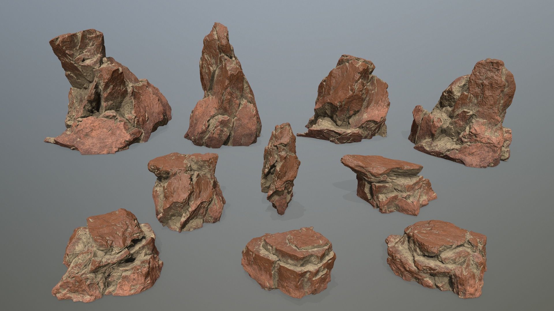 desert rocks Low-poly 3D model_2