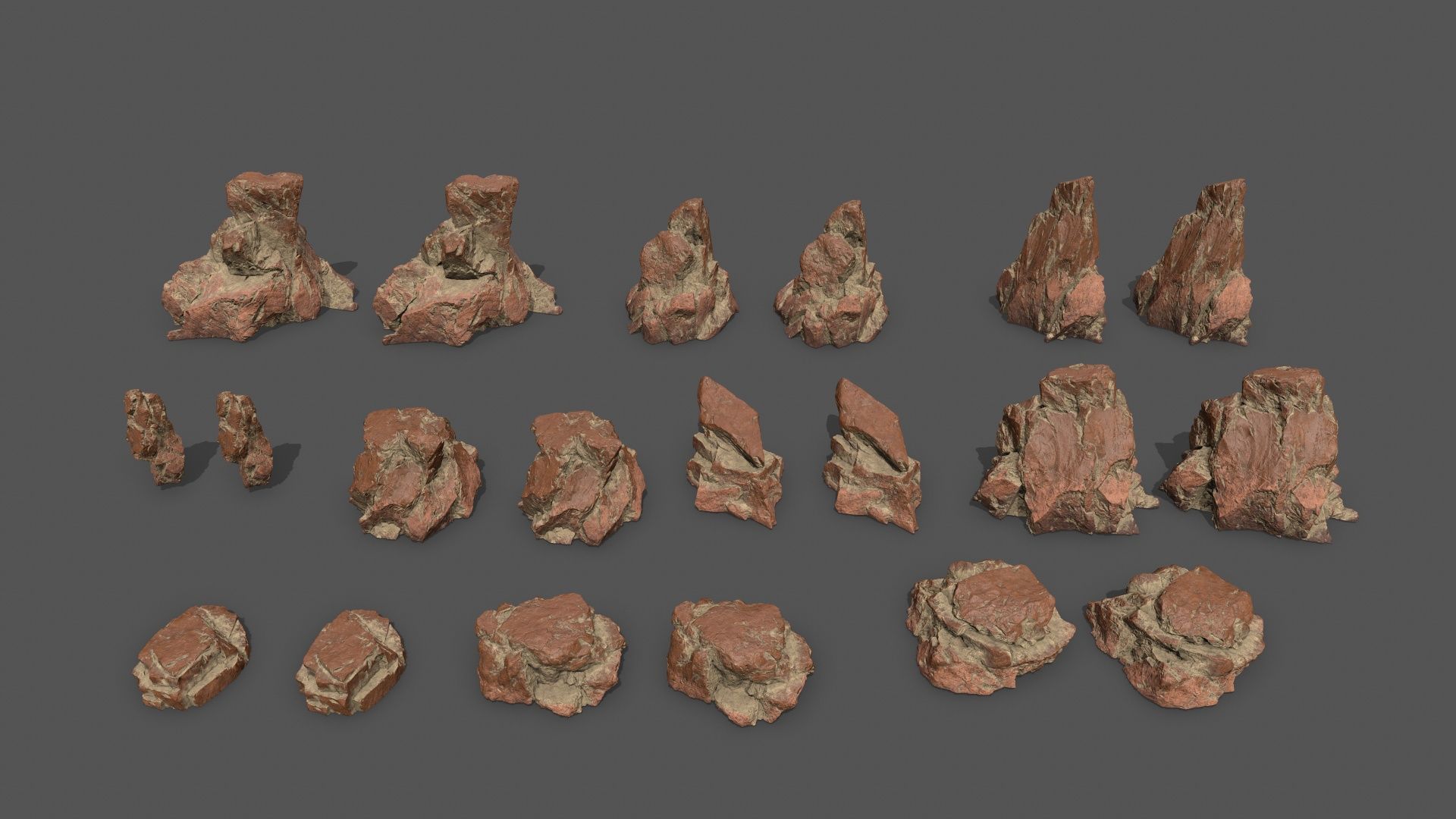 desert rocks Low-poly 3D model_23