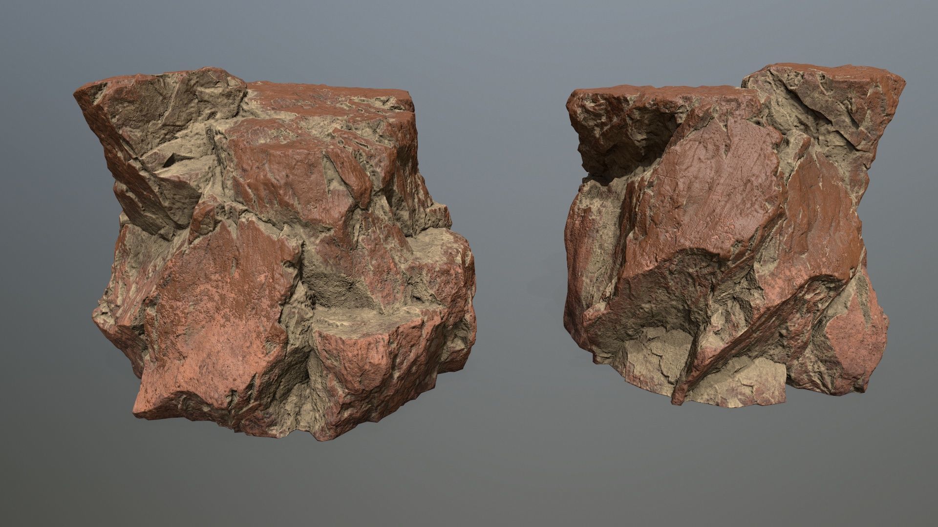 desert rocks Low-poly 3D model_4
