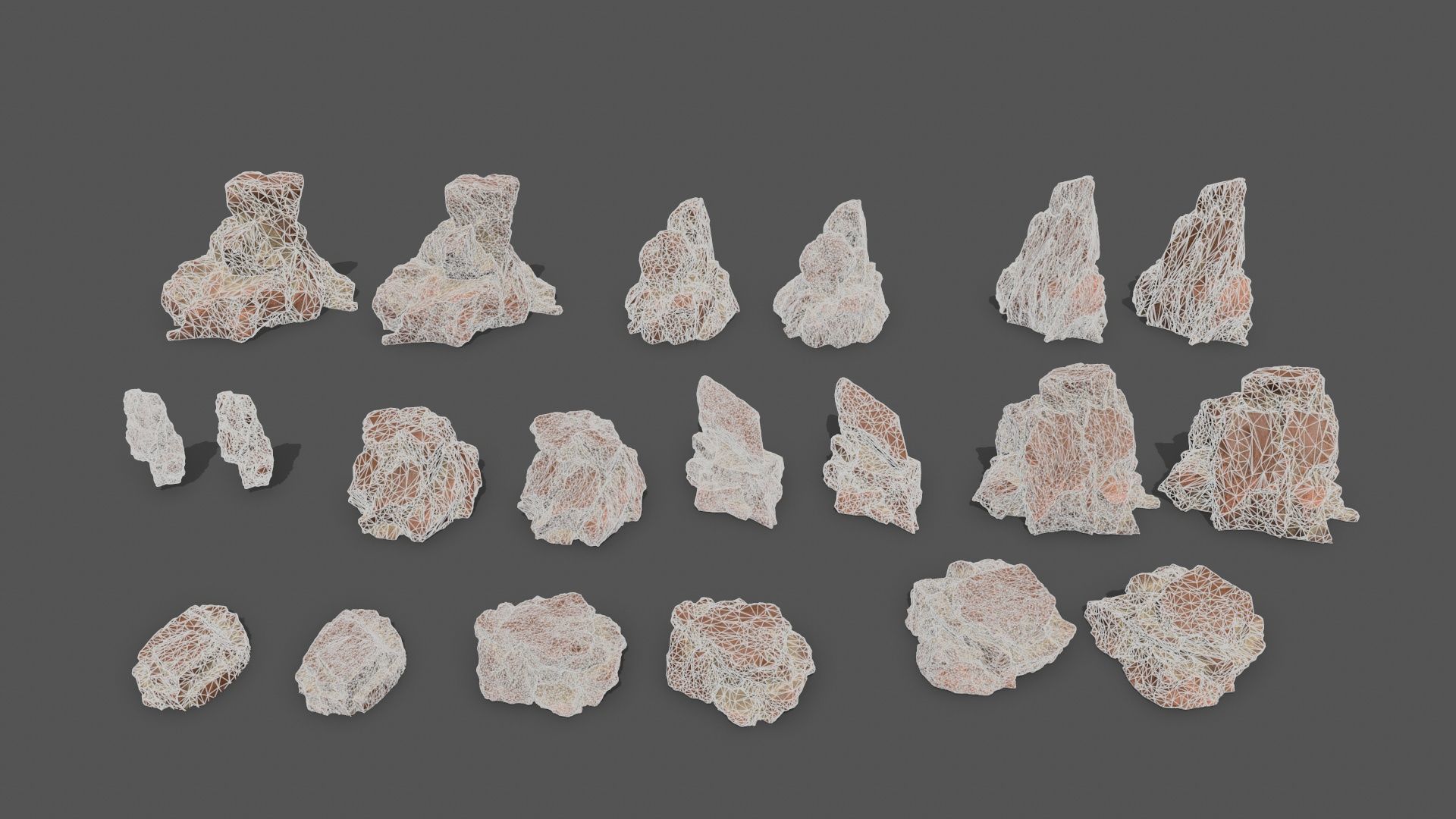 desert rocks Low-poly 3D model_24