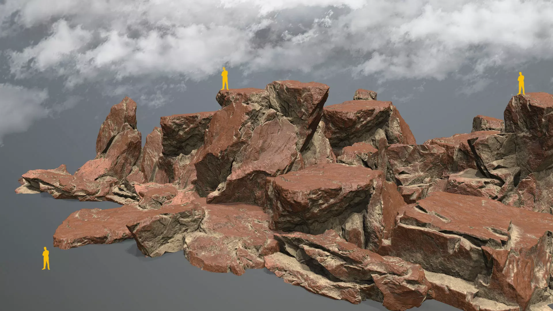 desert rocks Low-poly 3D model_0