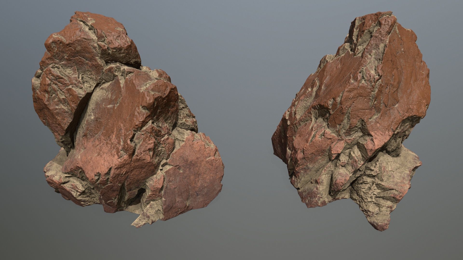 desert rocks Low-poly 3D model_5