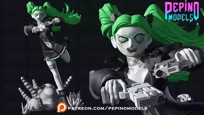Rebecca shooting -Cyberpunk Edgerunners - 62mm scale mini 