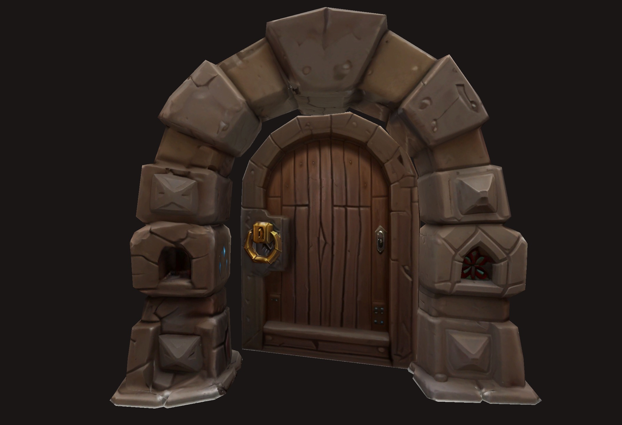 - Free - Dungeon Gate with a wooden door Free 3D model_3