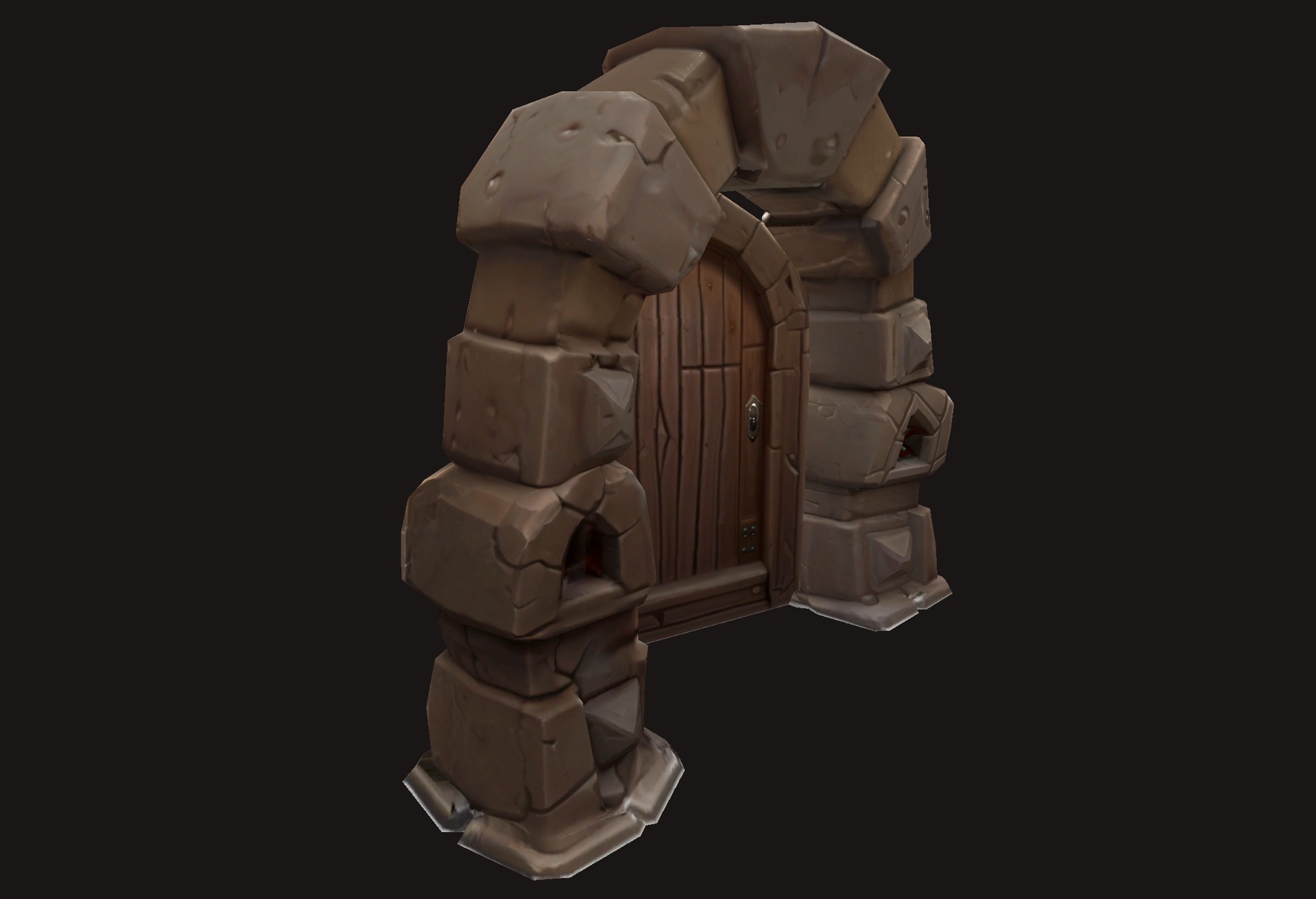 - Free - Dungeon Gate with a wooden door Free 3D model_2