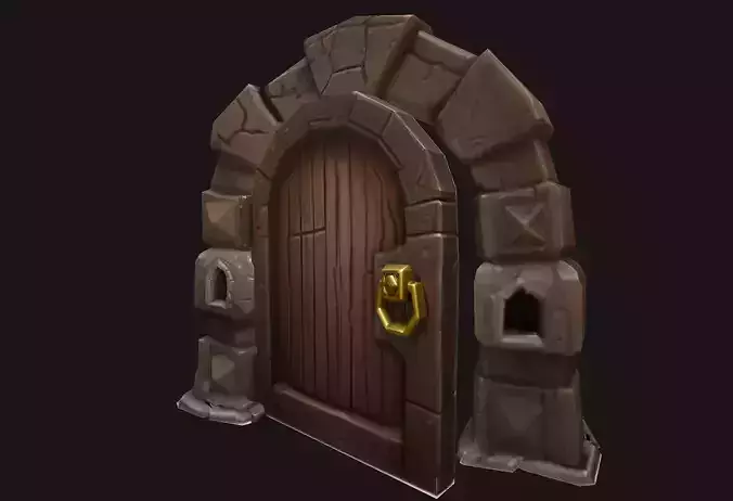 - Free - Dungeon Gate with a wooden door