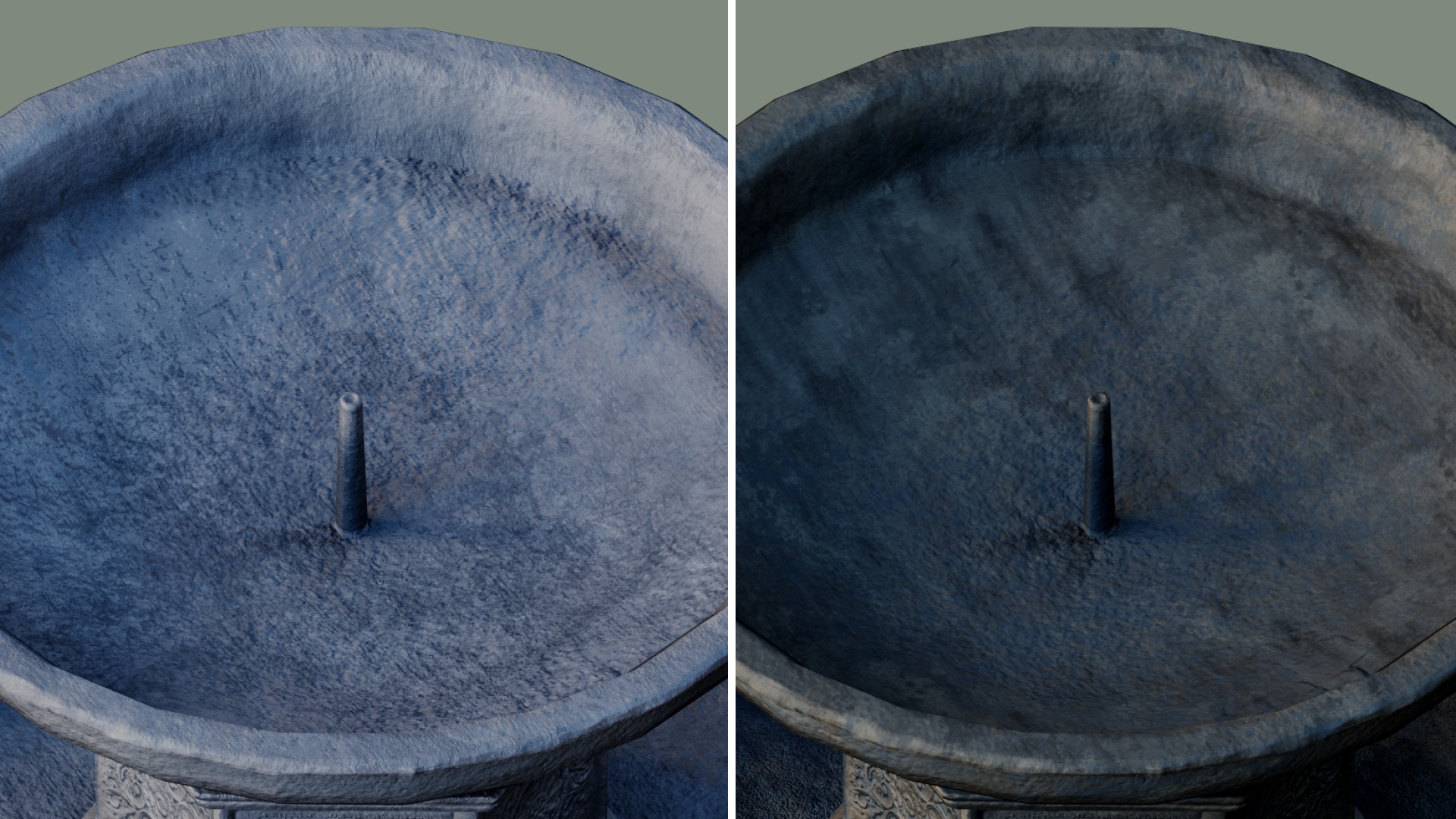 Vatican Square Water Fountain old dirty Low-poly 3D model_2