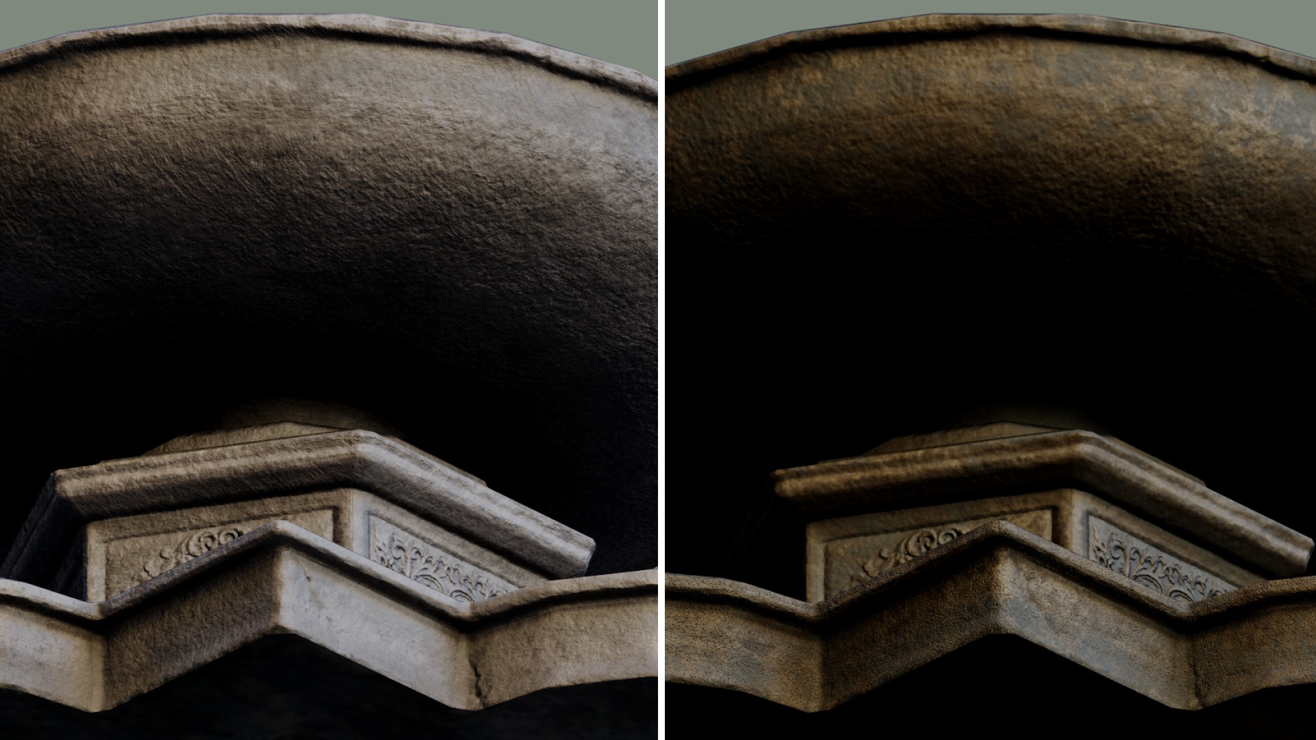 Vatican Square Water Fountain old dirty Low-poly 3D model_4