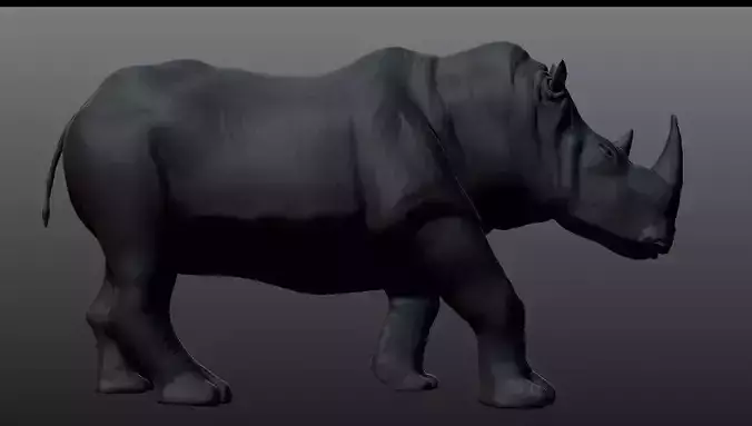 Printable rhino  3D print model