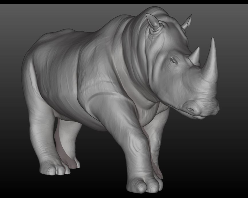 Printable rhino 3D print model_4