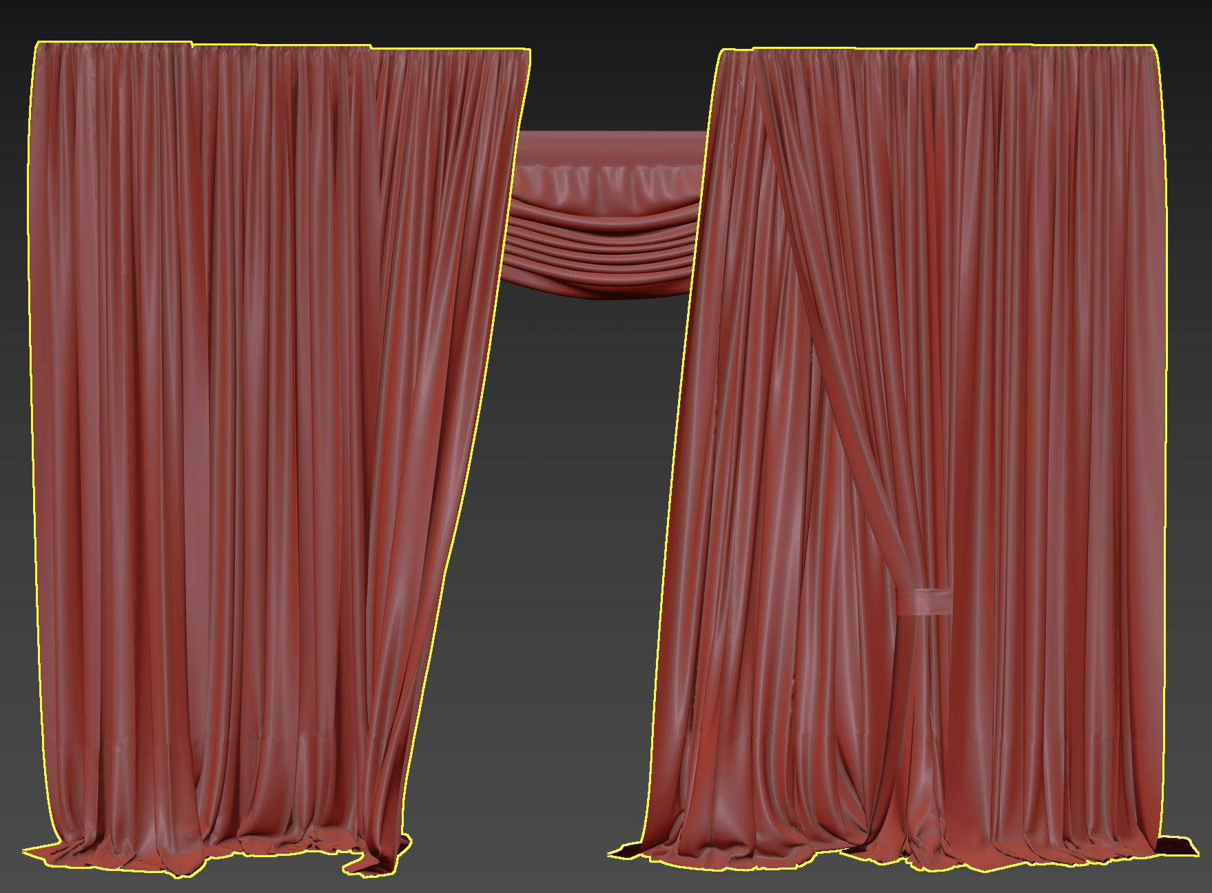 Curtain modern 8 3D model_6